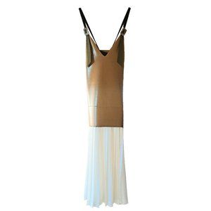 Toga Pulla Archives Leather Western Buckle Dress with Pleated Skirt